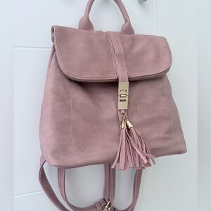 Elegant Pink Suede Backpack